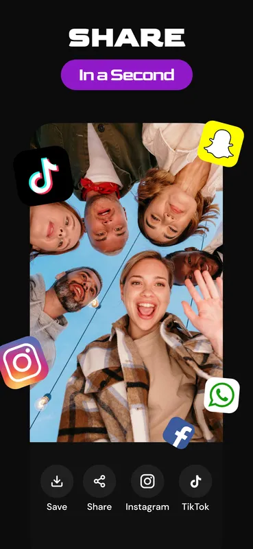 BLISK one-tap share to Instagram and TikTok